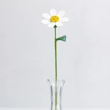 Handmade Glass White Daisy Flower, Single Stem Keepsake Gift – 10.24 in (7)