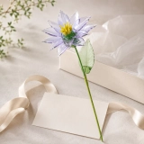 Handmade Purple Aster Glass Flower – Single Stem Everlasting Floral Gift, 10.24 in (4)