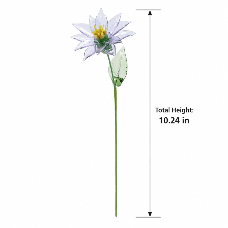 Handmade Purple Aster Glass Flower – Single Stem Everlasting Floral Gift, 10.24 in (7) Handmade Purple Aster Glass Flower – Single Stem Everlasting Floral Gift, 10.24 in (7)