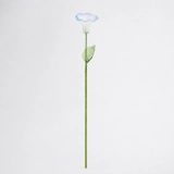 Handmade White Morning Glory Glass Flower, Single Stem Glass Floral Gift for Home Decor (6)