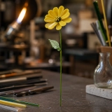 Handmade Yellow Calendula Glass Flower – Single Stem Pot Marigold Forever Flower Gift (7) Handmade Yellow Calendula Glass Flower – Single Stem Pot Marigold Forever Flower Gift (7)