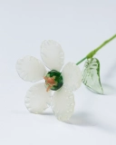 Handmade Glass Hawthorn Blossom – May Birth Month Flower, Symbol of First Love and Watchfulness (2)