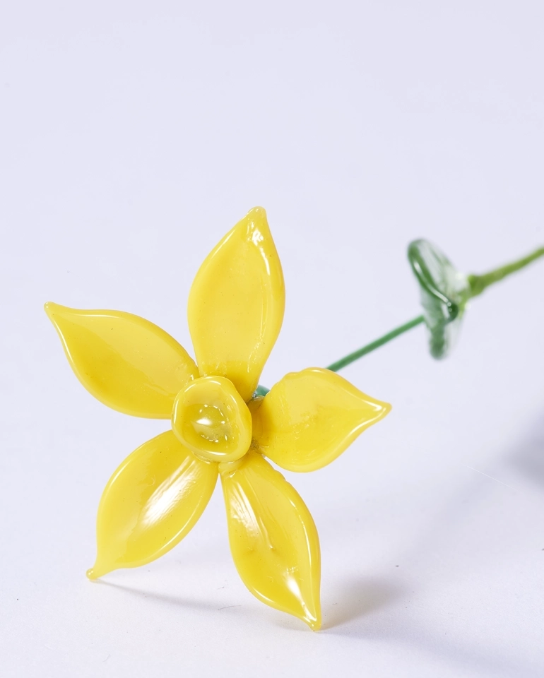 Handmade Glass Jonquil Flower – March Birth Flower Sculpture, Personalized Gift for Her, Special Keepsake for Birthday or Home Decor (2)