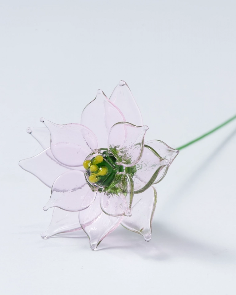 Handmade Glass Water Lily – July Birth Flower Gift, Symbol of Serenity and First Love (2)