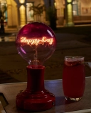 Happy Day Letter Decorative Table Lamp Bulb G125 Globe LED Light E27 Base Filament Lamp