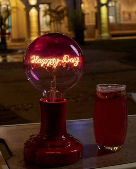 Happy Day Letter Decorative Table Lamp Bulb G125 Globe LED Light E27 Base Filament Lamp