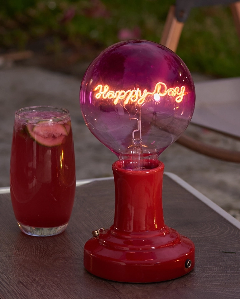 Happy Day Letter Decorative Table Lamp Bulb G125 Globe LED Light E27 Base Filament Lamp (2)