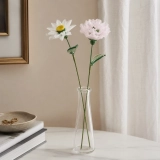 January Birth Flower Handmade Glass Flower Set – Carnation & Snowdrop Gift, 2 Stems (8)