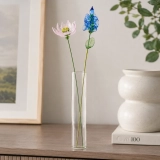 Handmade July Birth Flower Glass Set – Water Lily & Larkspur, 2 Stems (2) Handmade July Birth Flower Glass Set – Water Lily & Larkspur, 2 Stems (2)
