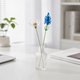 Handmade July Birth Flower Glass Set – Water Lily & Larkspur, 2 Stems (7) Handmade July Birth Flower Glass Set – Water Lily & Larkspur, 2 Stems (7)