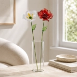 August Birth Flower Handmade Glass Gladiolus & Poppy Set – 2-Stem Birthday Gift (7)