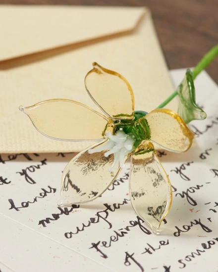 June Birth Month Glass Honeysuckle – Artistic Keepsake of Bonded Love and Devotion