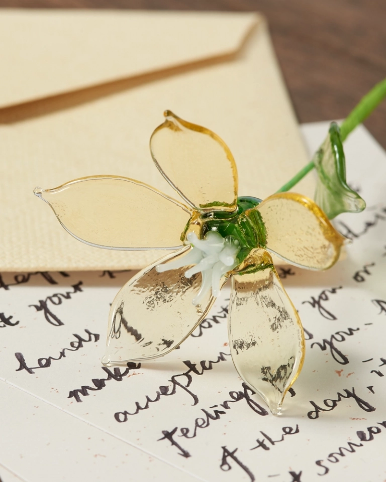 June Birth Month Glass Honeysuckle – Artistic Keepsake of Bonded Love and Devotion
