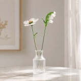 Handmade glass May birth flower set with camellia and white lily of the valley stems (4)