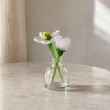 Mini Daisy & Sweet Pea Glass Vase Arrangement for April Birthdays – 3-Piece Set (2)