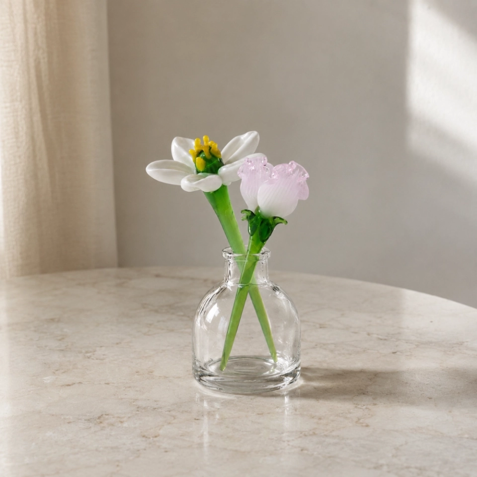 Mini Daisy & Sweet Pea Glass Vase Arrangement for April Birthdays – 3-Piece Set (2) Mini Daisy & Sweet Pea Glass Vase Arrangement for April Birthdays – 3-Piece Set (2)