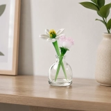 Mini Daisy & Sweet Pea Glass Vase Arrangement for April Birthdays – 3-Piece Set (4)