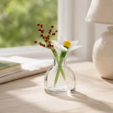 Mini December White Narcissus & Holly Glass Vase Set – Handmade 3-Piece Keepsake (3) Mini December White Narcissus & Holly Glass Vase Set – Handmade 3-Piece Keepsake (3)