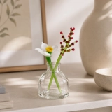 Mini December White Narcissus & Holly Glass Vase Set – Handmade 3-Piece Keepsake (4)
