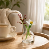 Mini December White Narcissus & Holly Glass Vase Set – Handmade 3-Piece Keepsake (5) Mini December White Narcissus & Holly Glass Vase Set – Handmade 3-Piece Keepsake (5)