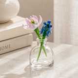 Mini July Water Lily & Larkspur Vase Arrangement – Handmade 3-Piece Set (7) Mini July Water Lily & Larkspur Vase Arrangement – Handmade 3-Piece Set (7)