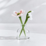 Mini May Glass Flower Vase – Handmade Camellia & Lily of the Valley, 3-Piece Set
