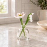Mini May Glass Flower Vase – Handmade Camellia & Lily of the Valley, 3-Piece Set (4)