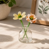 Mini November Chrysanthemum & Peony Glass Vase – Handmade 3-Piece Keepsake (2) Mini November Chrysanthemum & Peony Glass Vase – Handmade 3-Piece Keepsake (2)