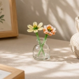 Mini November Chrysanthemum & Peony Glass Vase – Handmade 3-Piece Keepsake (4) Mini November Chrysanthemum & Peony Glass Vase – Handmade 3-Piece Keepsake (4)