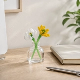 Mini October Marigold & White Cosmos Vase Arrangement – Handmade 3-Piece Set (3) Mini October Marigold & White Cosmos Vase Arrangement – Handmade 3-Piece Set (3)