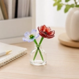 Mini Poppy & Gladiolus Glass Vase for August Birthdays – 3-Piece Keepsake Mini Poppy & Gladiolus Glass Vase for August Birthdays – 3-Piece Keepsake