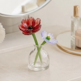 Mini Poppy & Gladiolus Glass Vase for August Birthdays – 3-Piece Keepsake (2) Mini Poppy & Gladiolus Glass Vase for August Birthdays – 3-Piece Keepsake (2)