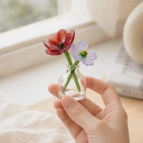 Mini Poppy & Gladiolus Glass Vase for August Birthdays – 3-Piece Keepsake (7)