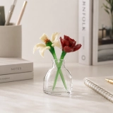 Mini Rose & Honeysuckle Glass Vase Arrangement for June Birthdays – 3-Piece Set (4)