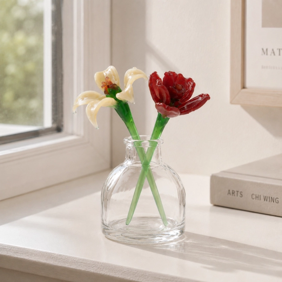 Mini Rose & Honeysuckle Glass Vase Arrangement for June Birthdays – 3-Piece Set (6) Mini Rose & Honeysuckle Glass Vase Arrangement for June Birthdays – 3-Piece Set (6)