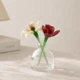 Mini Rose & Honeysuckle Glass Vase Arrangement for June Birthdays – 3-Piece Set (7)