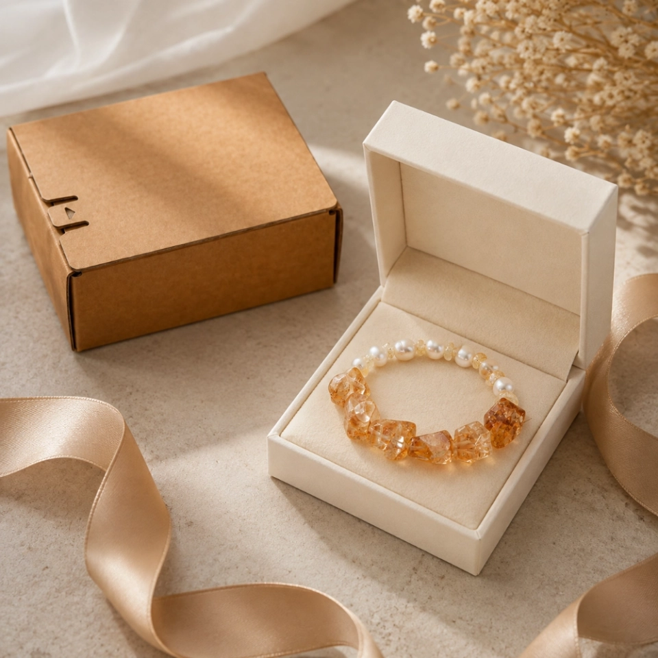 November Sunlit Grace Birthstone Bracelet – Brazilian Citrine, Freshwater Pearl & Citrine Chip Gift for Her (2)