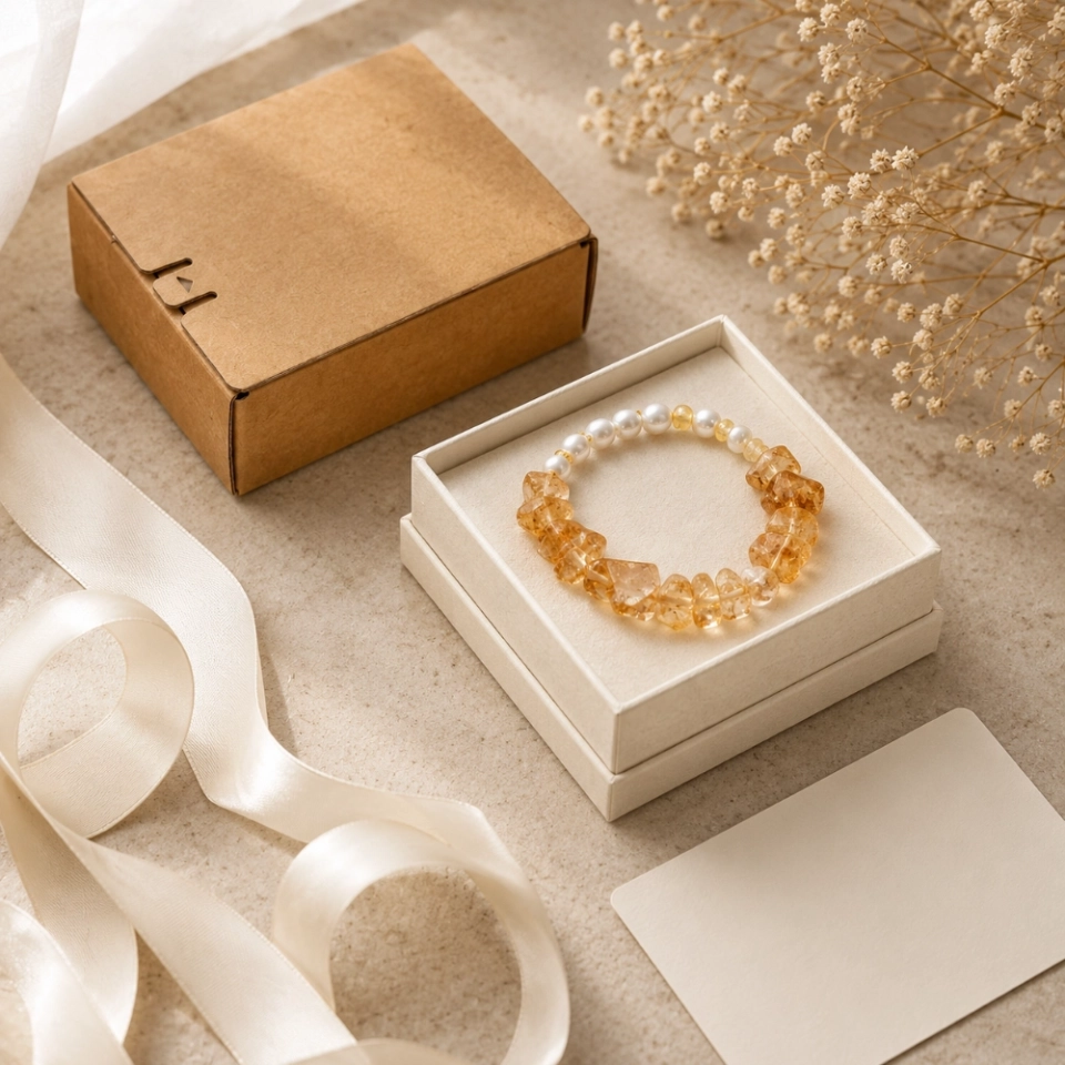 November Sunlit Grace Birthstone Bracelet – Brazilian Citrine, Freshwater Pearl & Citrine Chip Gift for Her (3)