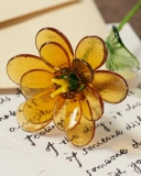November Birth Flower Chrysanthemum – Handmade Glass Sculpture with Golden Orange Petals, Elegant Autumn Gift