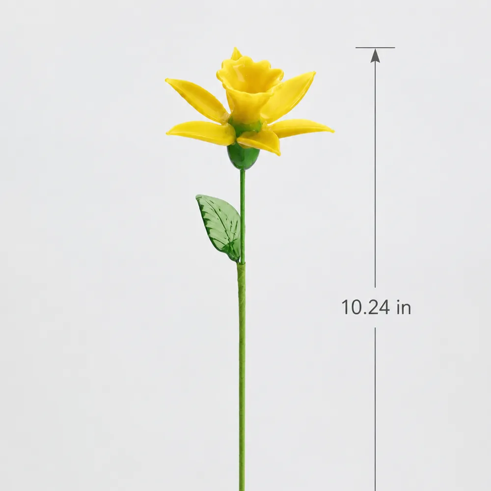 Single-stem-yellow-glass-daffodil-flower-displayed-in-a-clear-vase-for-home-decor Single-stem-yellow-glass-daffodil-flower-displayed-in-a-clear-vase-for-home-decor