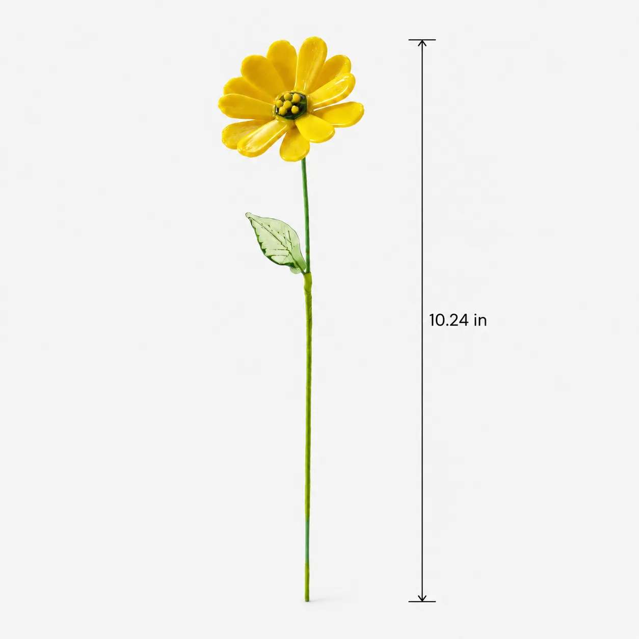 Yellow calendula glass flower gift with handmade details