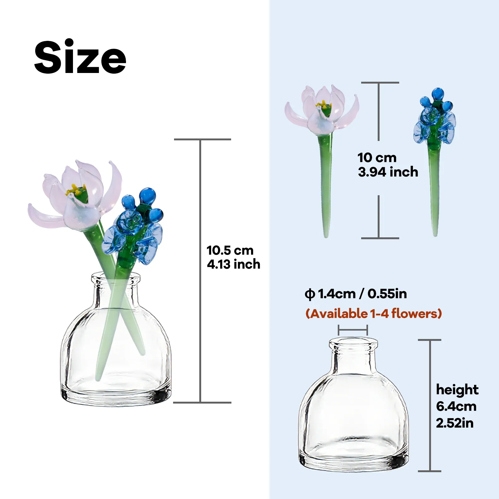 Mini July Water Lily & Larkspur Vase Arrangement – Handmade 3-Piece Set Mini July Water Lily & Larkspur Vase Arrangement – Handmade 3-Piece Set