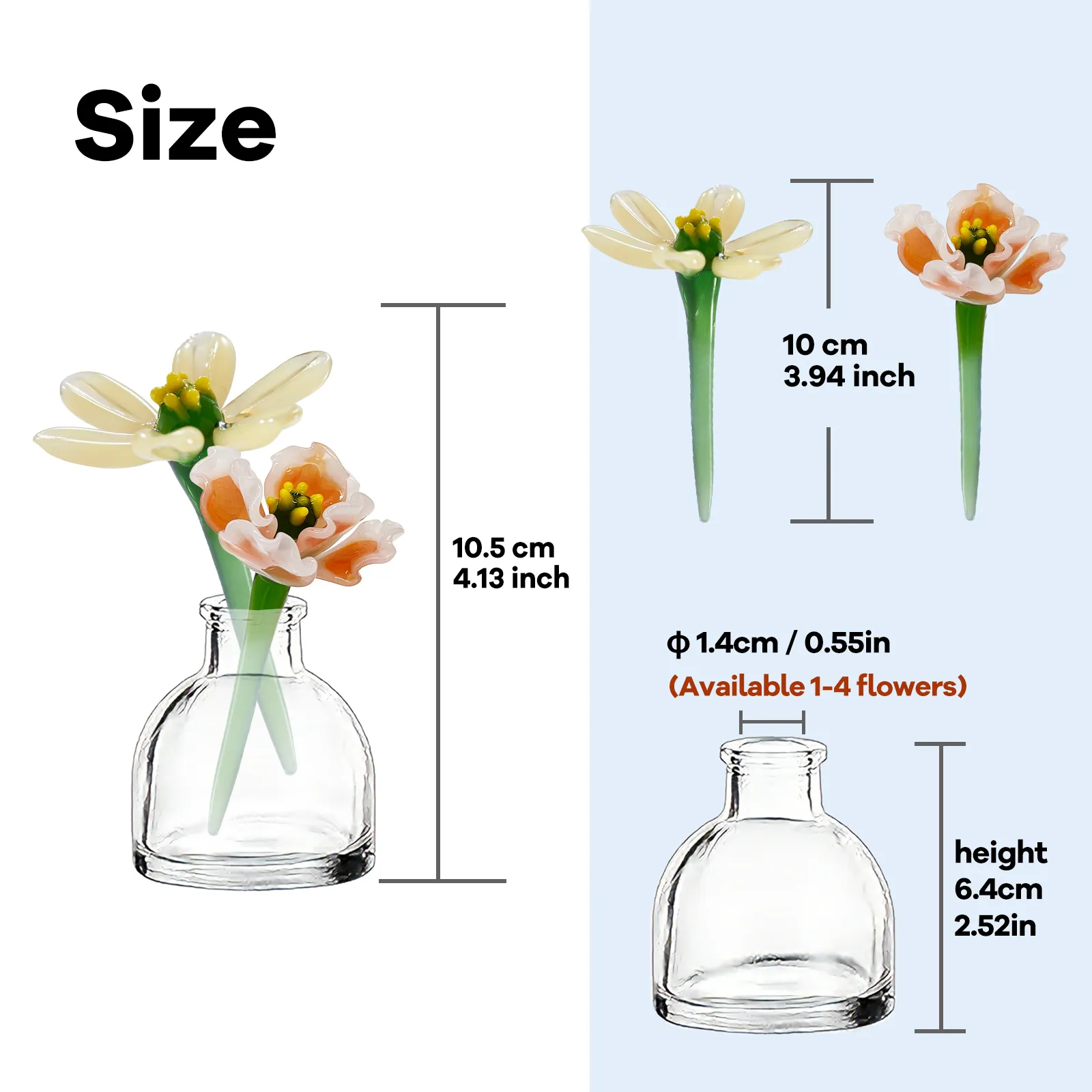 Mini November Chrysanthemum & Peony Glass Vase – Handmade 3-Piece Keepsake Mini November Chrysanthemum & Peony Glass Vase – Handmade 3-Piece Keepsake