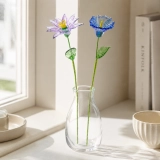 September Birth Flower Handmade Glass Aster & Morning Glory Set – 2-Stem Birthday Gift (6)