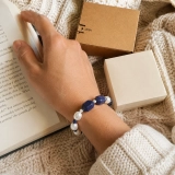 September Celestial Lapis Birth Month Bracelet – Lapis Lazuli, Freshwater Pearl & Blue Bead Gift for Her (8) September Celestial Lapis Birth Month Bracelet – Lapis Lazuli, Freshwater Pearl & Blue Bead Gift for Her (8)