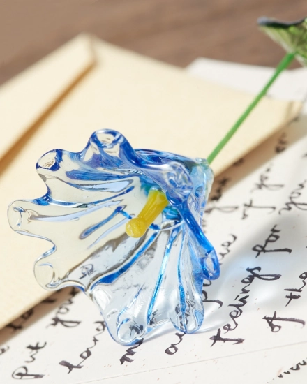 September Birth Flower Morning Glory – Handmade Glass Bloom with Dawn-Inspired Colors, Romantic Keepsake Gift