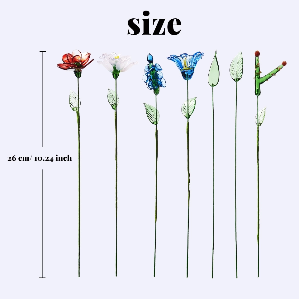 Single Handmade Glass Birth Month Flower – Freely Combined Floral Gift, Personalized Glass Sculpture for Her, Boho Home Decor (5)