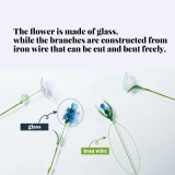 Single Handmade Glass Birth Month Flower – Freely Combined Floral Gift, Personalized Glass Sculpture for Her, Boho Home Decor (6)