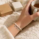 Verdant Baroque June Birthstone Bracelet – Freshwater Pearl, Blue Topaz & S925 Silver Gift for Her (6)