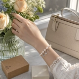 Verdant Baroque June Birthstone Bracelet – Freshwater Pearl, Blue Topaz & S925 Silver Gift for Her (7)